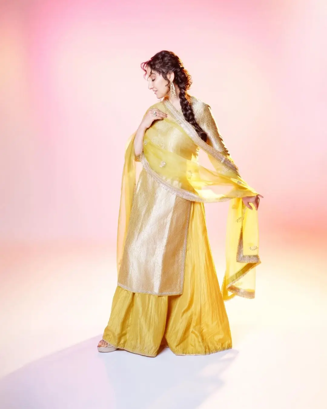 Bollywood Actress Manisha Koirala Stills in Yellow Dress